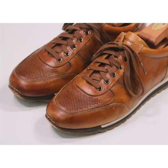 Magnanni Lizandro Marlow Honey Brown Lowtop Leather Sneakers US 9 - Picture 3 of 12